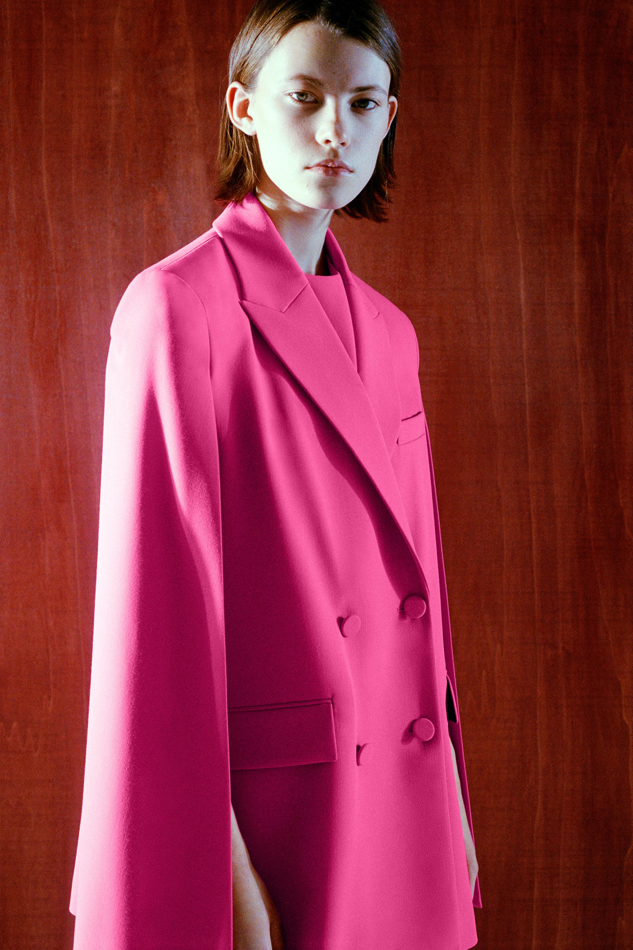 Pink cape blazer hotsell